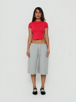 Peloma Saddle Hem Jersey Tee Red
