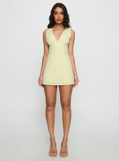 Kristol Plunge Neck Romper Yellow
