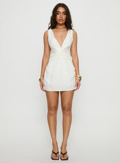 Shalynn Twist Detail Playsuit White