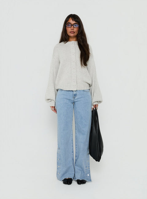 Edern Cardigan Light Grey Marle