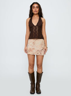 back view of model wearing Princess Polly Feed The Soul Mini Skirt Multi Mini Skirts 