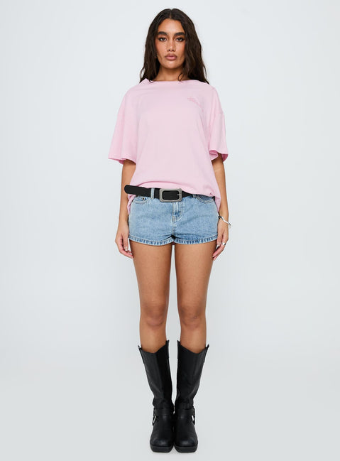 Howdy Partner Oversized Graphic Tee Pink