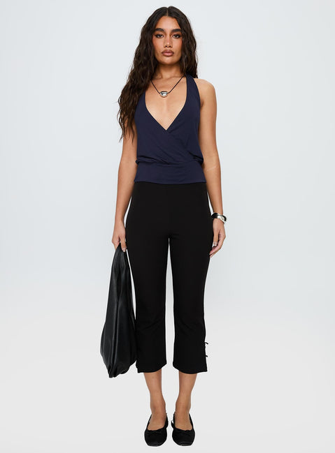 Michella Wrap Top Navy