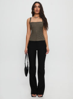 Nylen Tailored Suiting Top Brown Pinstripe