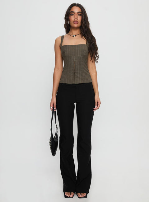 Nylen Tailored Suiting Top Brown Pinstripe