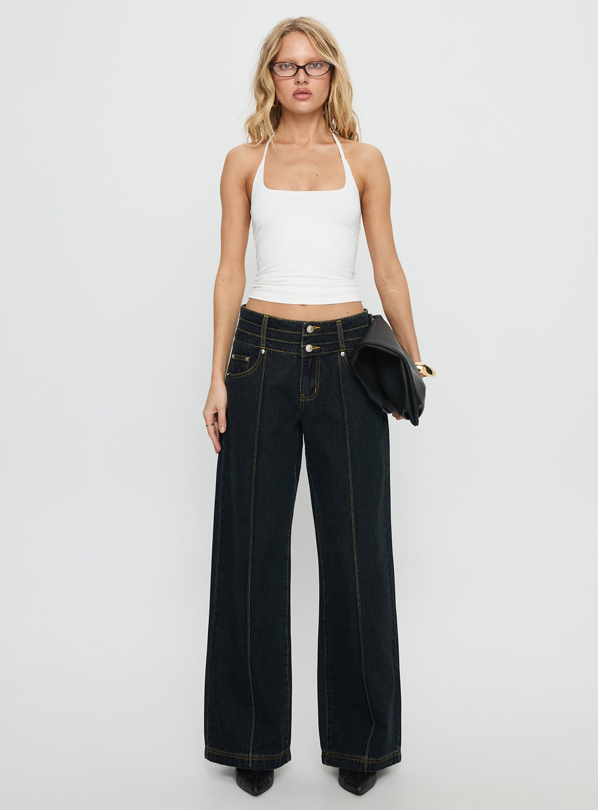 Hannalee Low Rise Wide Leg Jeans Grunge Wash Low Rise Jeans Jeans 