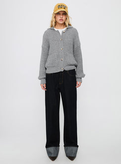 Darcel Button Up Knit Cardigan Grey