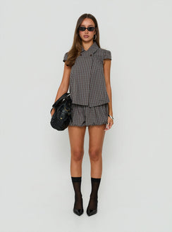 Tuckerr Trench Top Grey Check