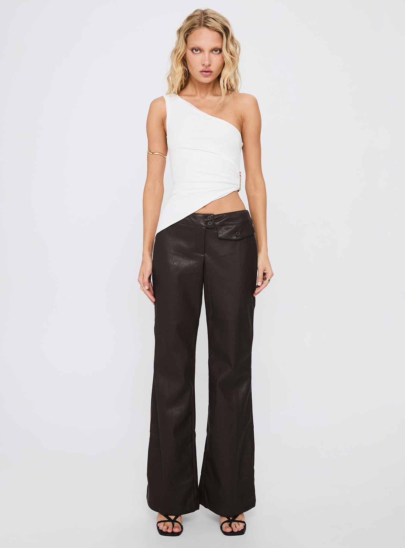 Machiatto One Shoulder Top White