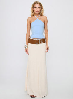 Baseline Halter Rib Top Light Blue