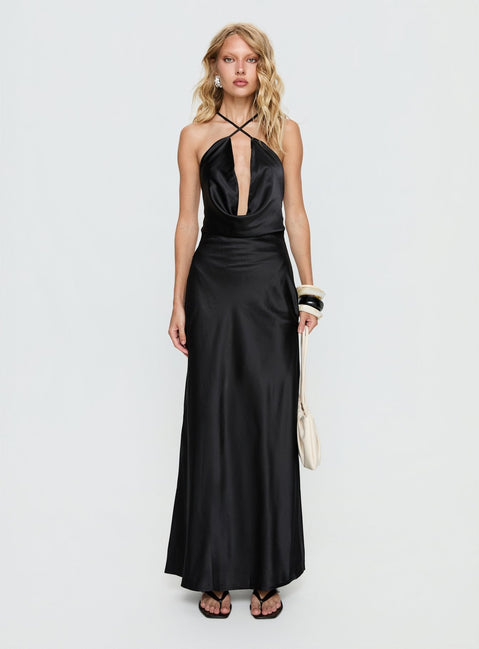 Paradox Cowl Maxi Dress Black
