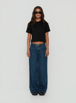 Dealia High V Boxy Tee Black