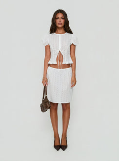 Bardot Blouse Top White
