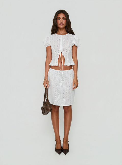 Bardot Blouse Top White