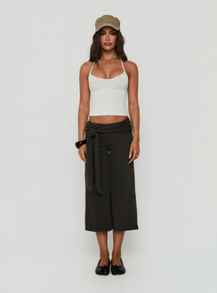 Cecilly Trim Racerback Top Grey Marle