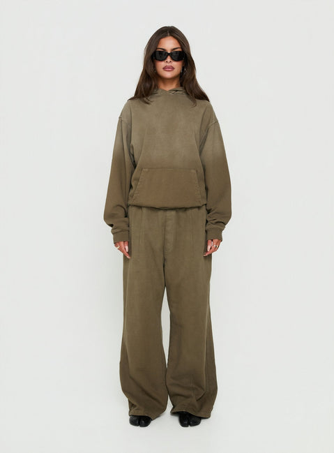 AT Fleece Baggy Sweatpant Washed Olive
