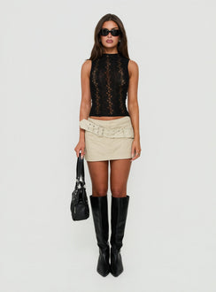 Talissah Belted Mini Skort Beige