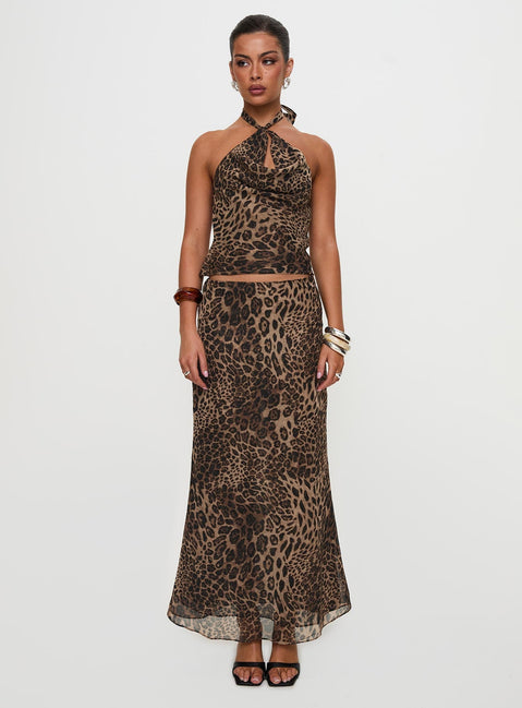 Eleganza Maxi Skirt Leopard Petite