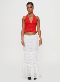 Buttacupe Lace Maxi Skirt White
