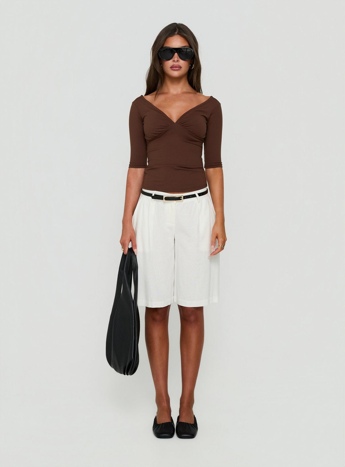 Kolbey Longline Linen Short White