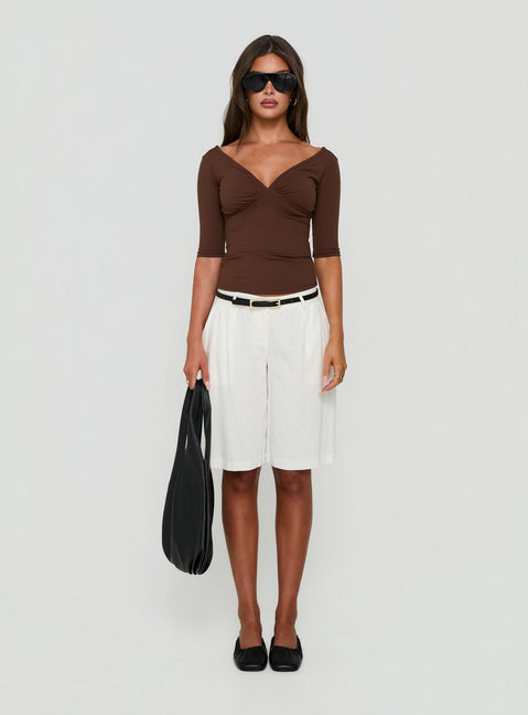Kolbey Longline Linen Short White