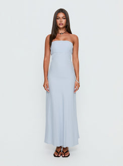 Yahir Strapless Maxi Dress Baby Blue