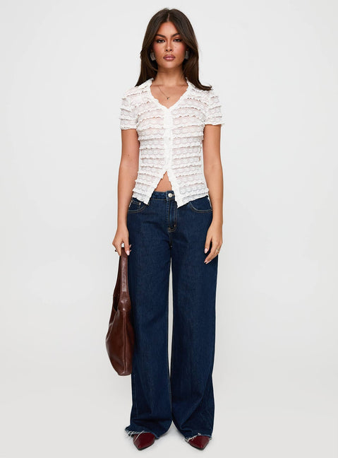 Into Your Eyes Textured Top White