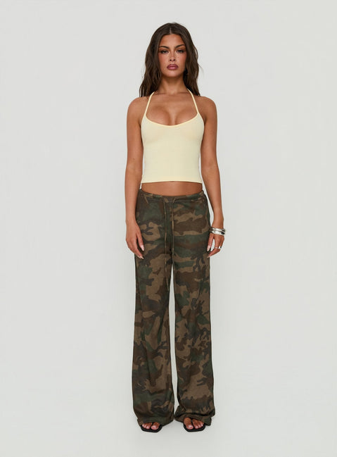 Seylah Waffle Jersey Pants Camo