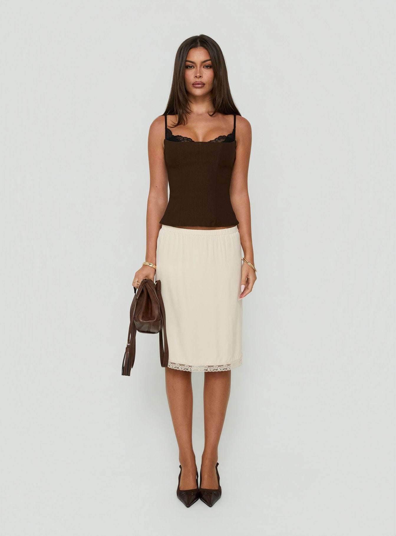 Renaissance Corset Top Chocolate / Black