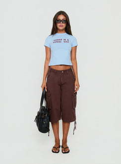 Hudsen Longline Cargo Shorts Washed Brown