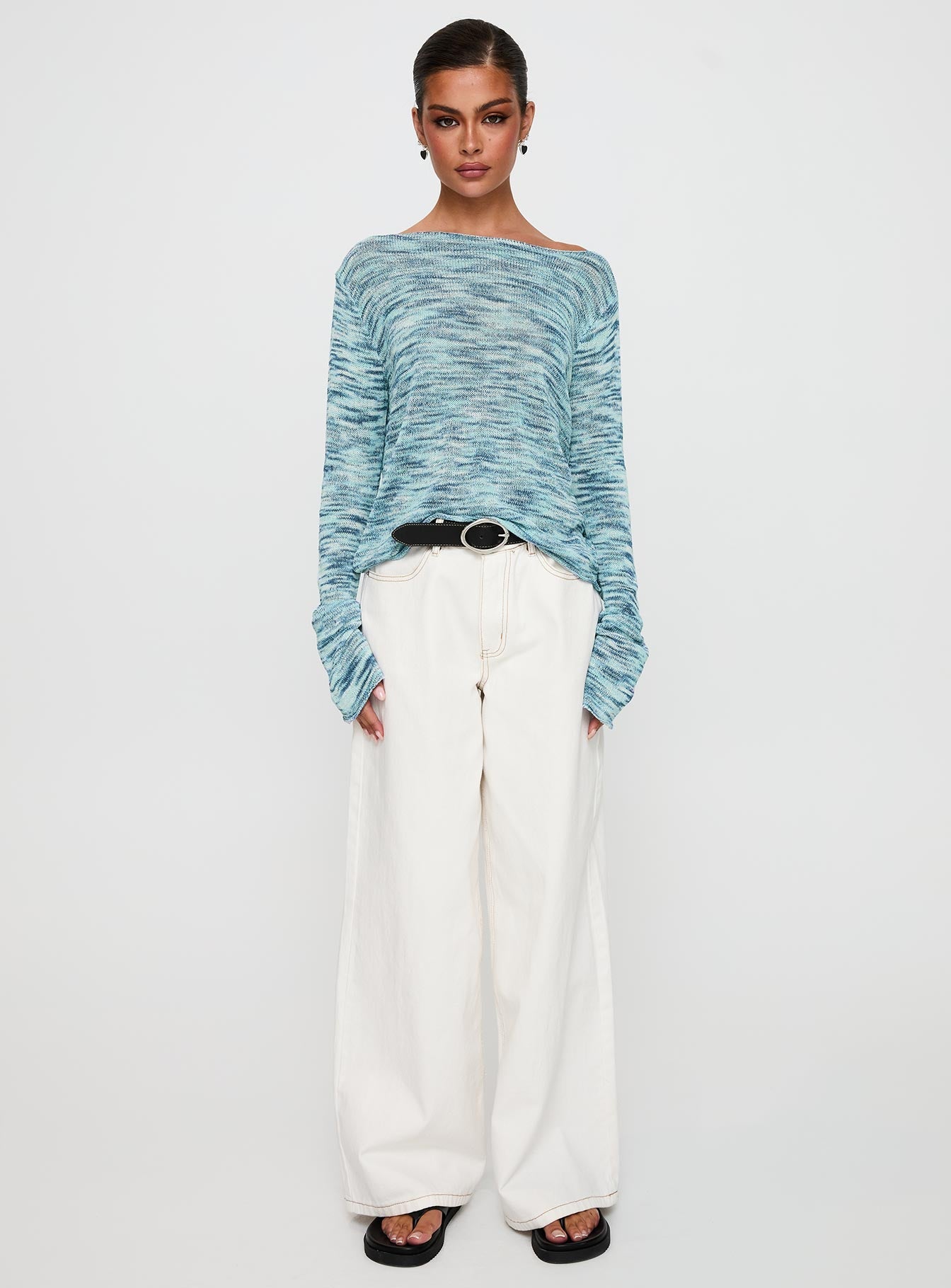 Lay Your Cards Knit Sweater Blue Multi