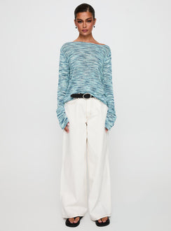 Lay Your Cards Knit Sweater Blue Multi