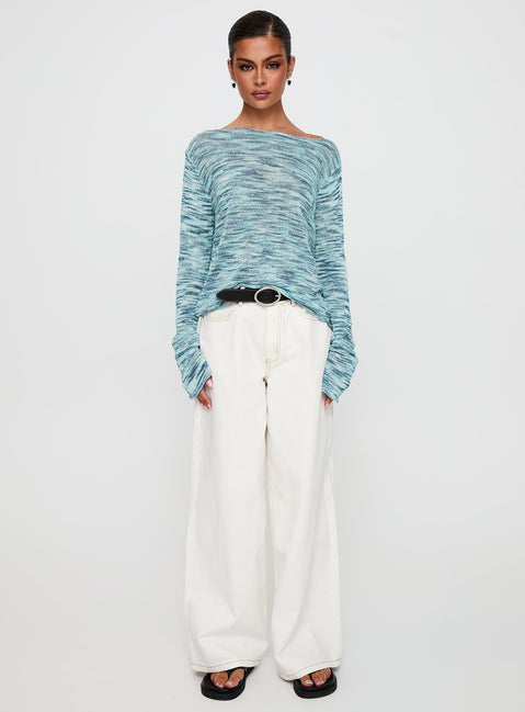 Lay Your Cards Knit Sweater Blue Multi