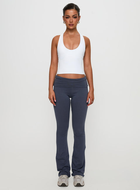 front view of model wearing Princess Polly Movement Yoga Pant Blue High Waisted Pants 