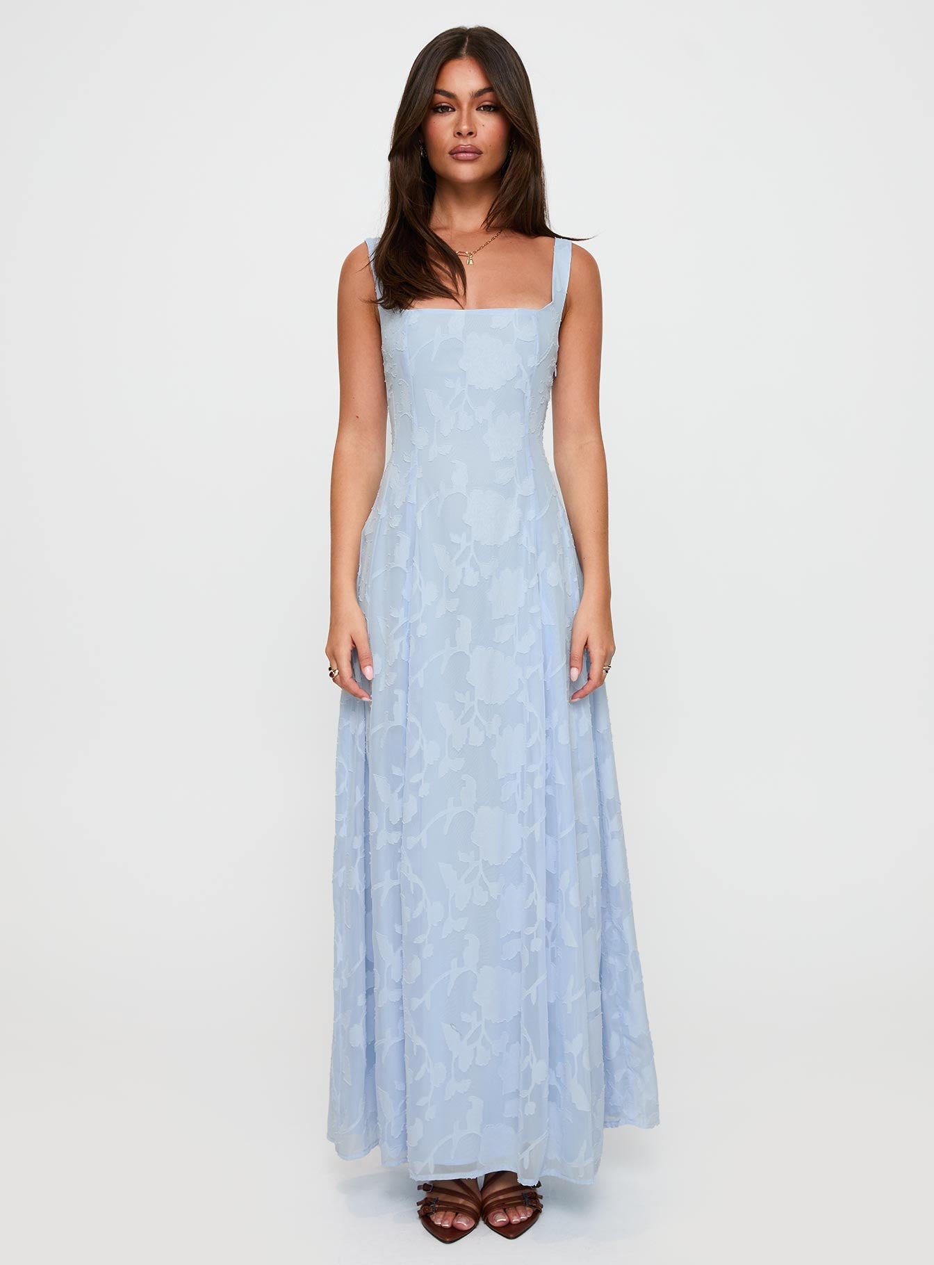 Margaux Burnout Maxi Dress Blue
