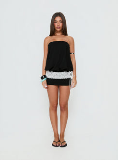 Calina Strapless Romper Black