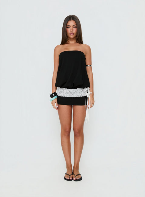 Calina Strapless Romper Black