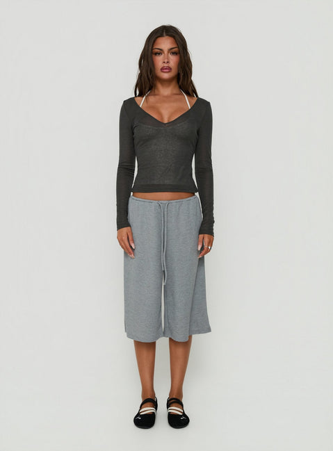 Lyrra Waffle Jersey Jorts Grey