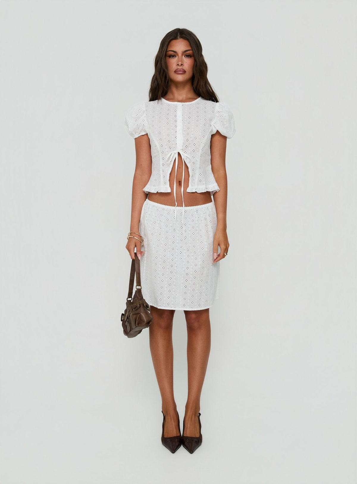 Bardot Midi Skirt White