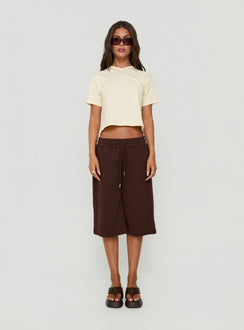 Dealia High V Boxy Tee Yellow