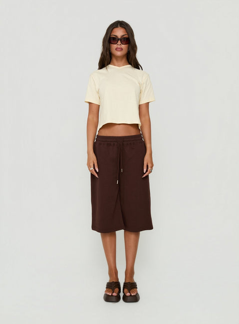 Dealia High V Boxy Tee Yellow