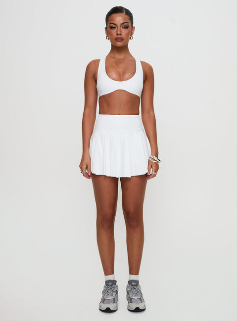 Dynamic Pleat Active Skort White