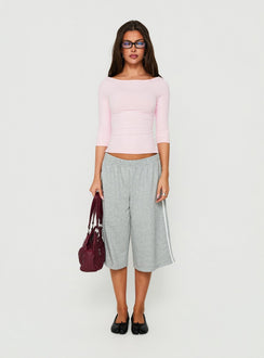 Daily Define Boatneck 3/4 Sleeve Top Marshmallow Pink