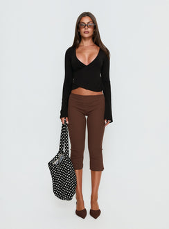 Baseline Rib Capri Pants Chocolate