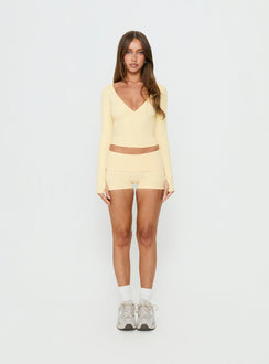 Peak Foldover Micro Shorts Yellow