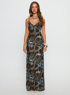 Saphrona V-neck Maxi Dress Leopard