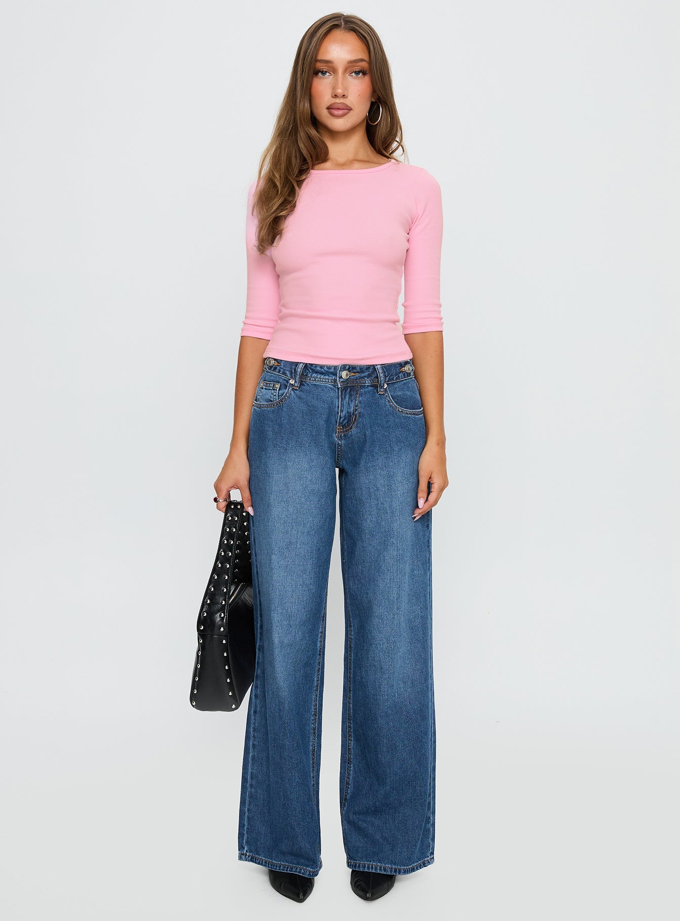 Elaia 3/4 Sleeve Top Pink