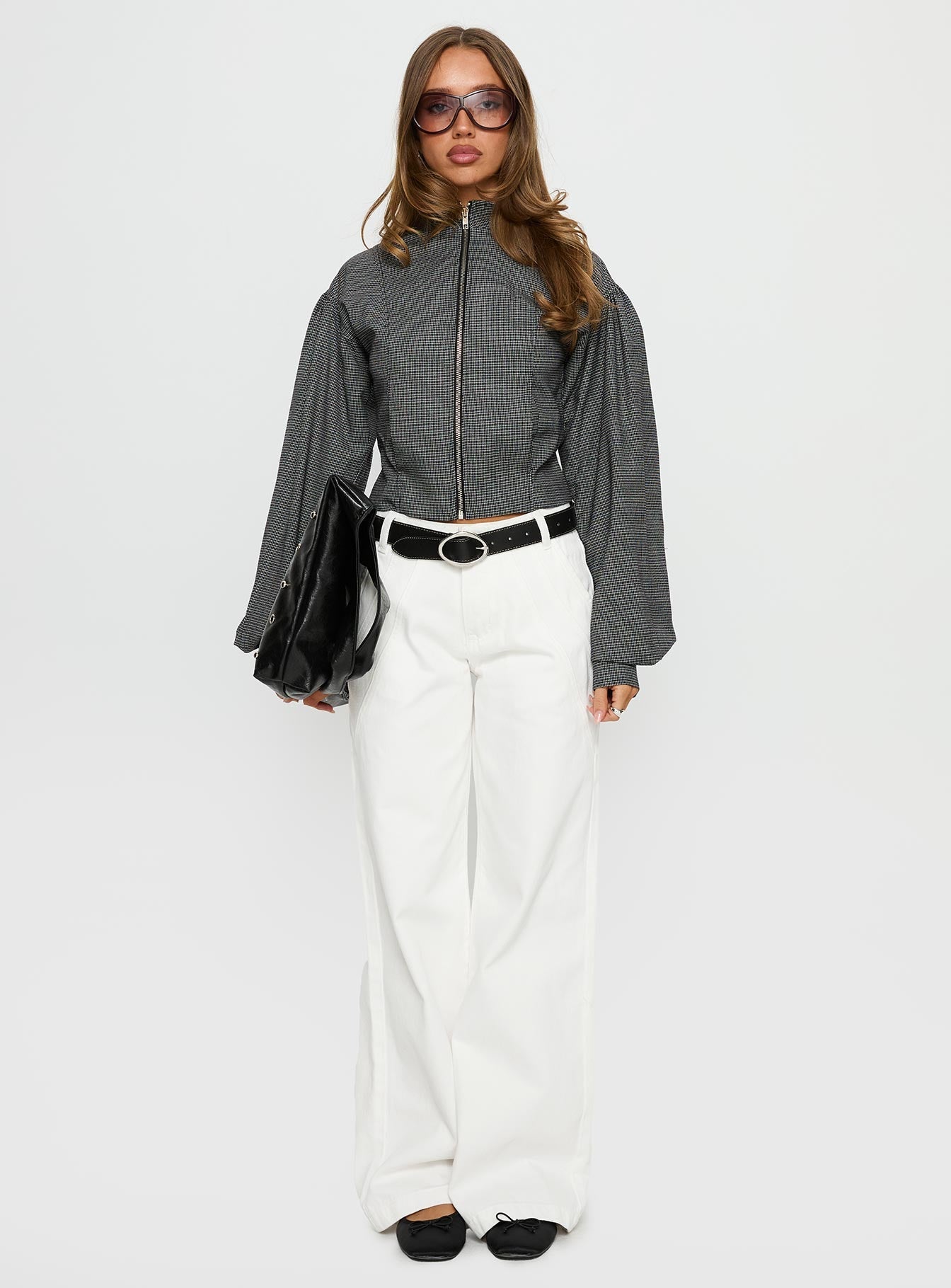 Reaper Mid Rise Baggy Jeans White