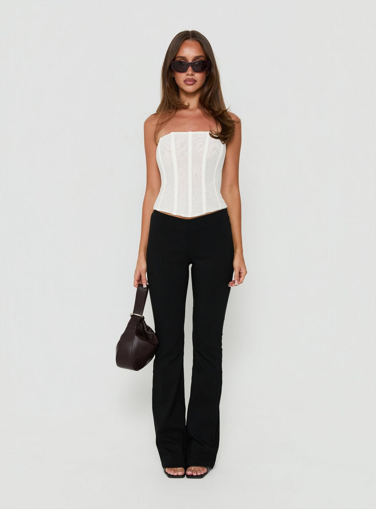Zeni V Waist Bootleg Pants Black
