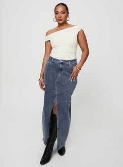 product Batkins Maxi Skirt Dark Wash Denim Princess Polly  Maxi 